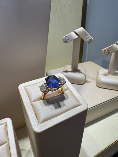 Ceylon Sapphire and Diamonds in 18ct Rose Gold