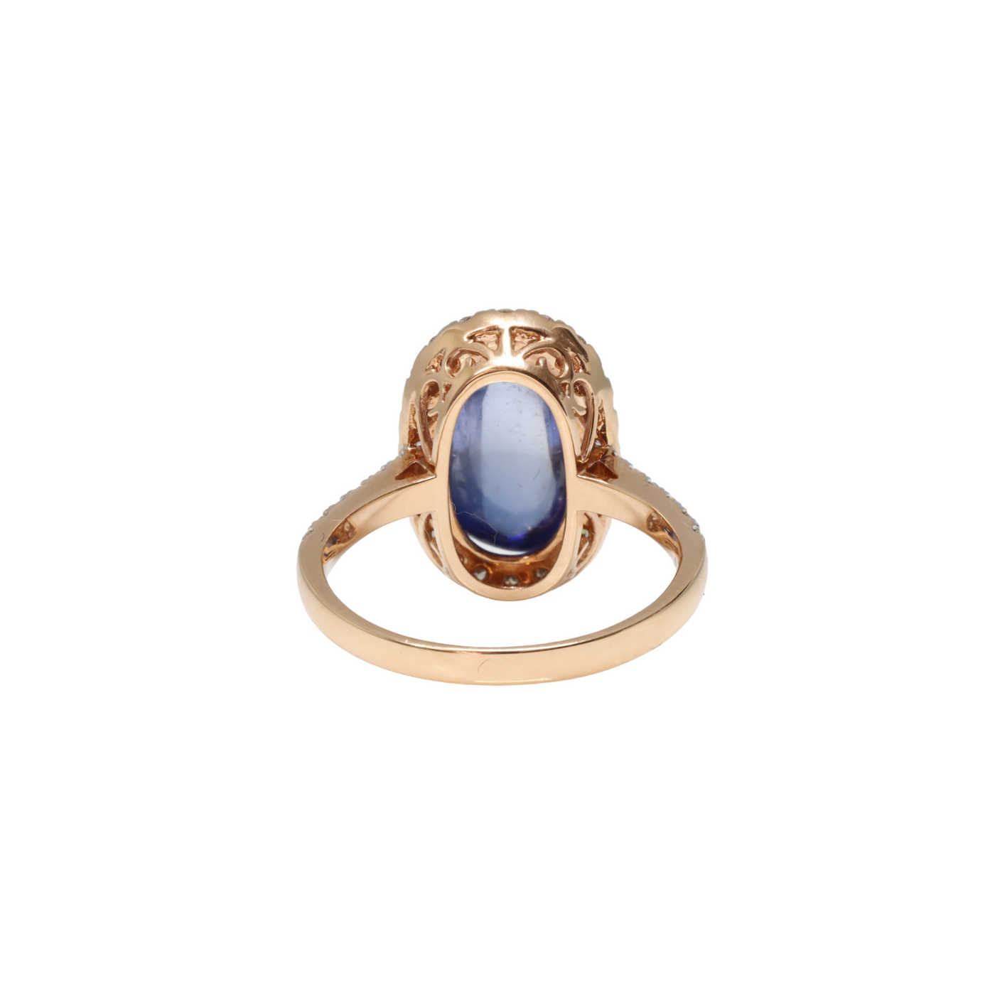 18ct rose gold Ceylon Sapphire and Diamond Ring