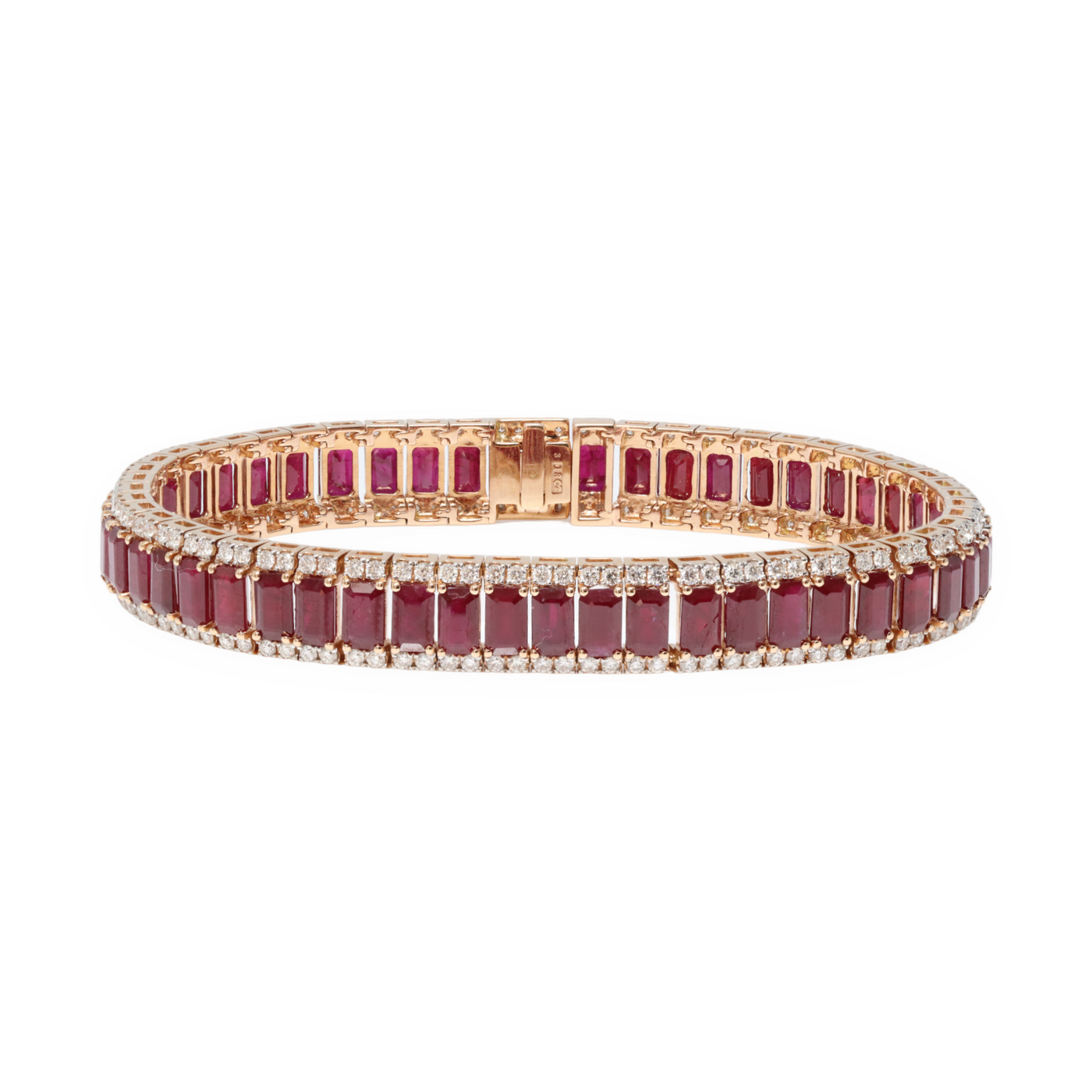 18ct Rose Gold Ruby and Diamond bracelet