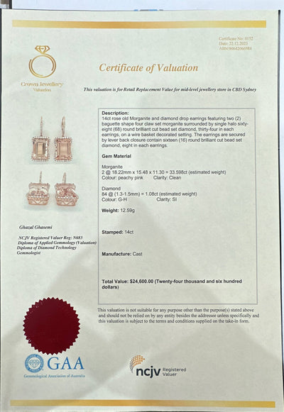 Morganite and Diamond in 14ct Rose Gold