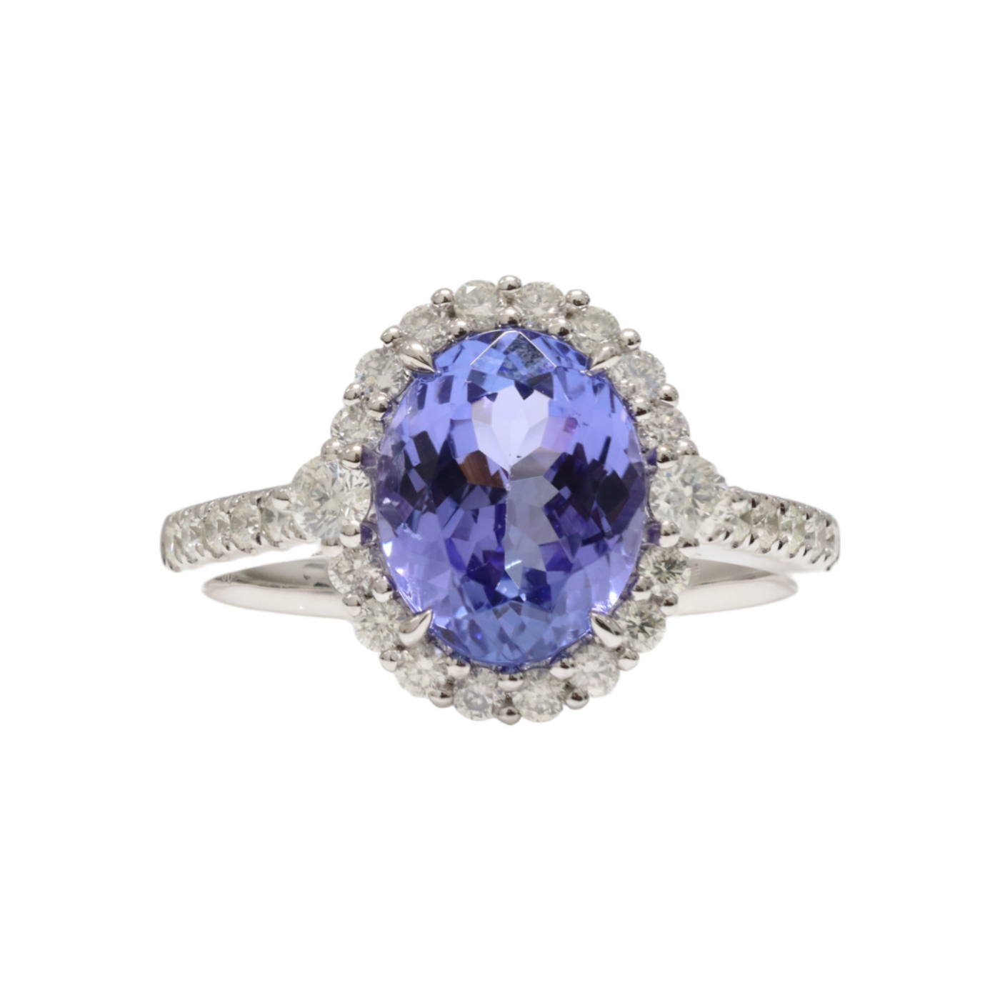 Platinum Tanzanite and Diamond Ring