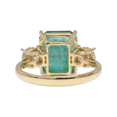 18ct Yellow Gold Emerald and Diamond Trilogy