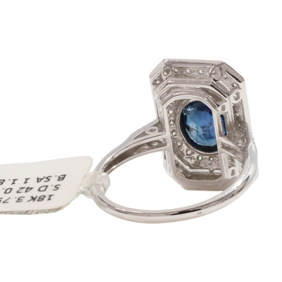 18ct White Gold Sapphire and Diamond Ring