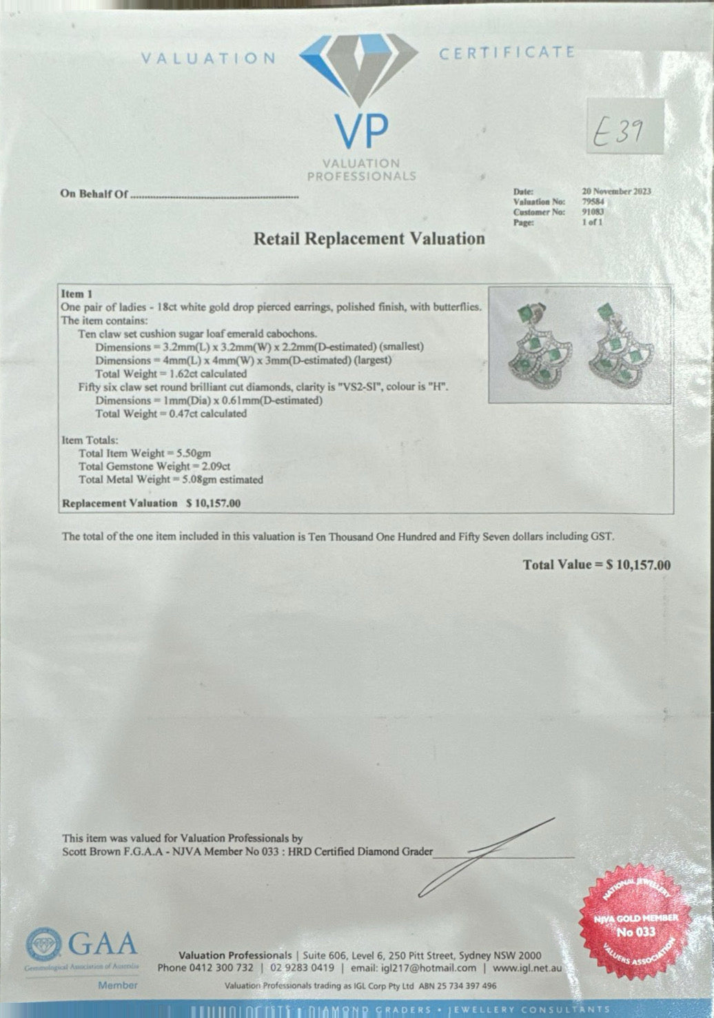 Colombian SugarLoaf Emerald and Diamond Earrings