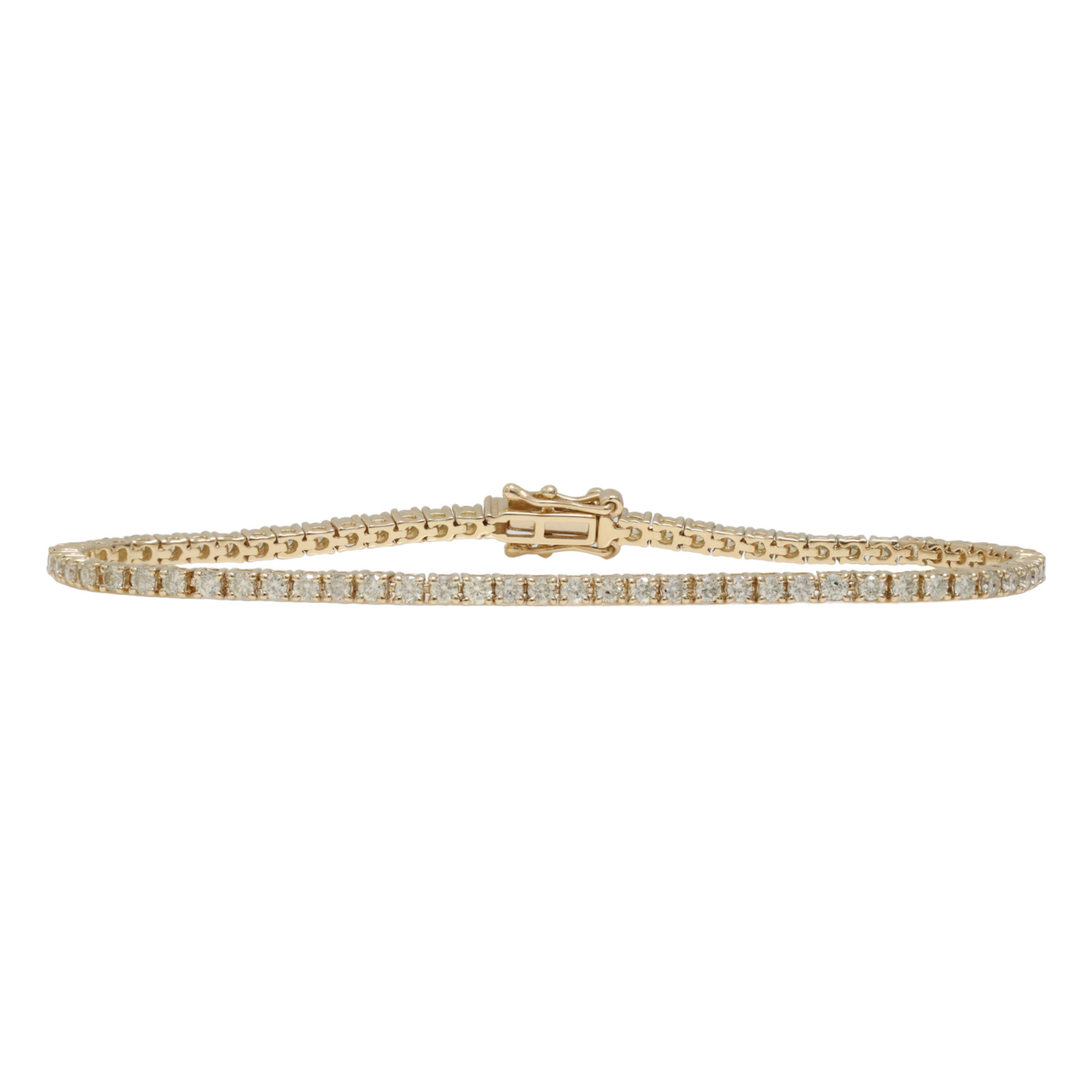 2.17ct YG Diamond tennis bracelet in 14ct