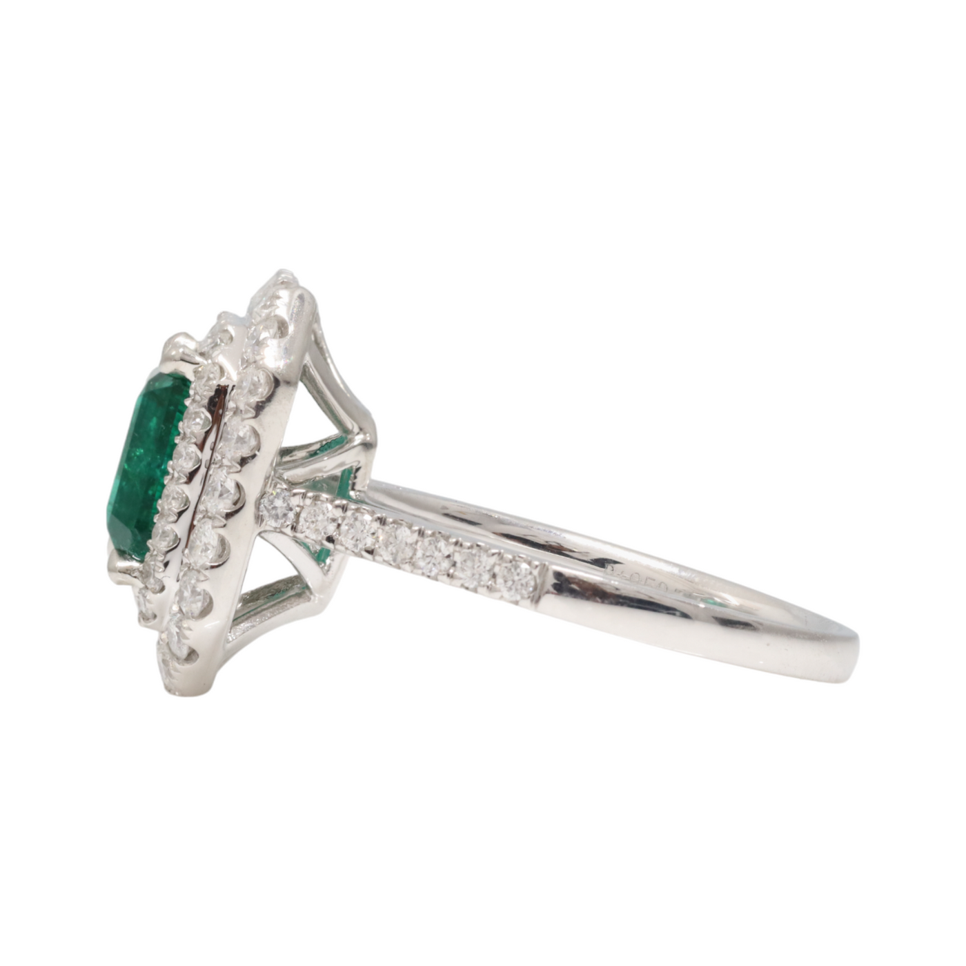 Platinum Emerald and Diamond Ring