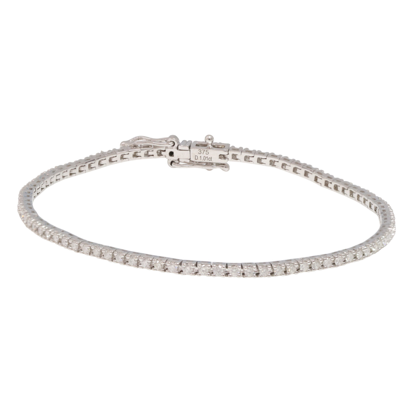 1.01ct Natural Diamond Bracelet in 9k White Gold