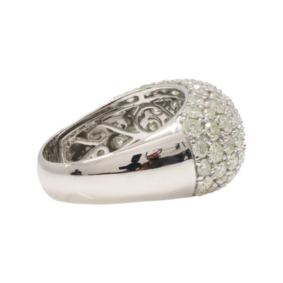 14ct White Gold Dome Diamond Ring