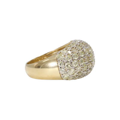 14ct YG Diamond Dome Ring