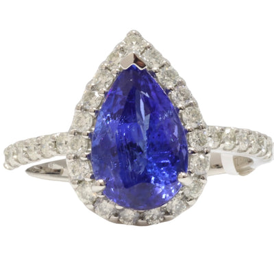 Tanzanite and Diamond Ring in Platinum
