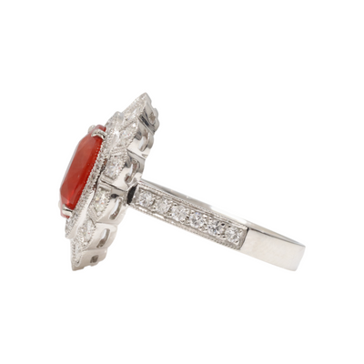 Platinum Ruby and Diamond Ring