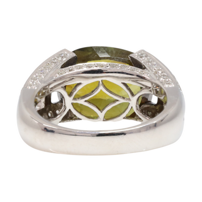 Chrysoberyl GIA certified in 18k white gold and Diamonds