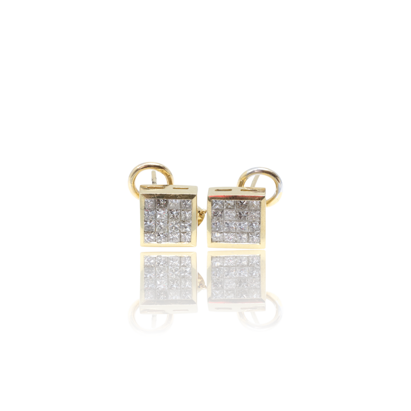 14ct Yellow Gold Diamond Earrings