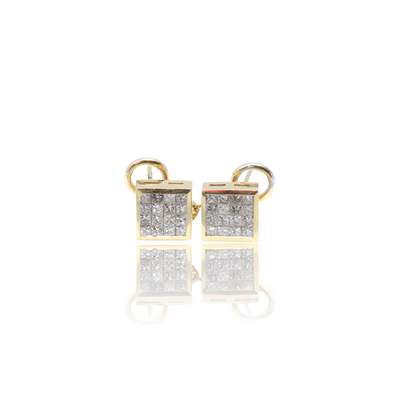 14ct Yellow Gold Diamond Earrings