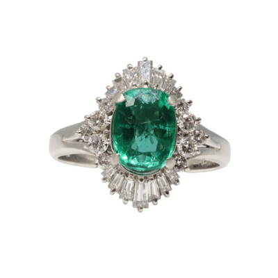 Platinum Colombian Emerald and Diamond Emerald