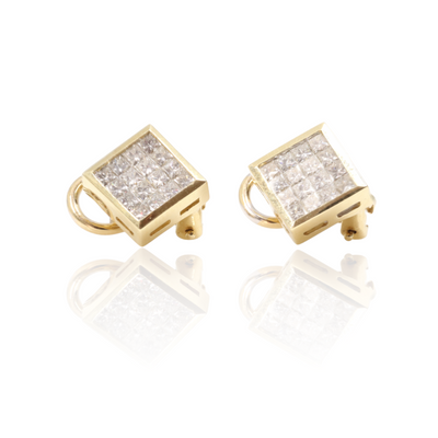 14ct Yellow Gold Diamond Earrings