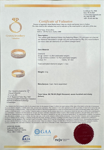 14ct Yellow Gold Diamond Eternity ring
