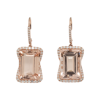 Morganite and Diamond in 14ct Rose Gold