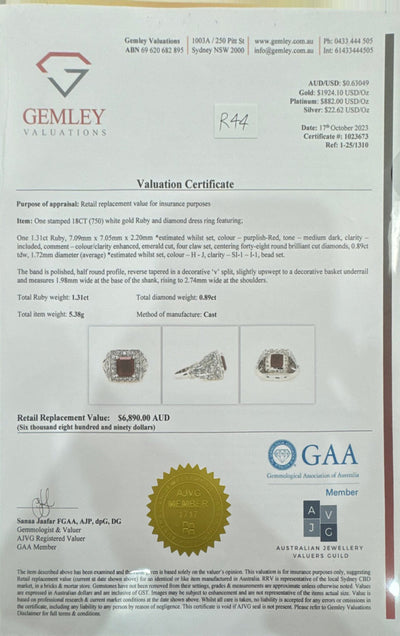 Ruby and Diamond Ring in 18ct WG
