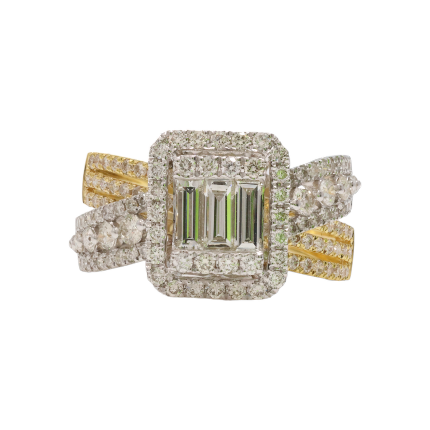 18ct White and Yellow Gold Diamond dress ring