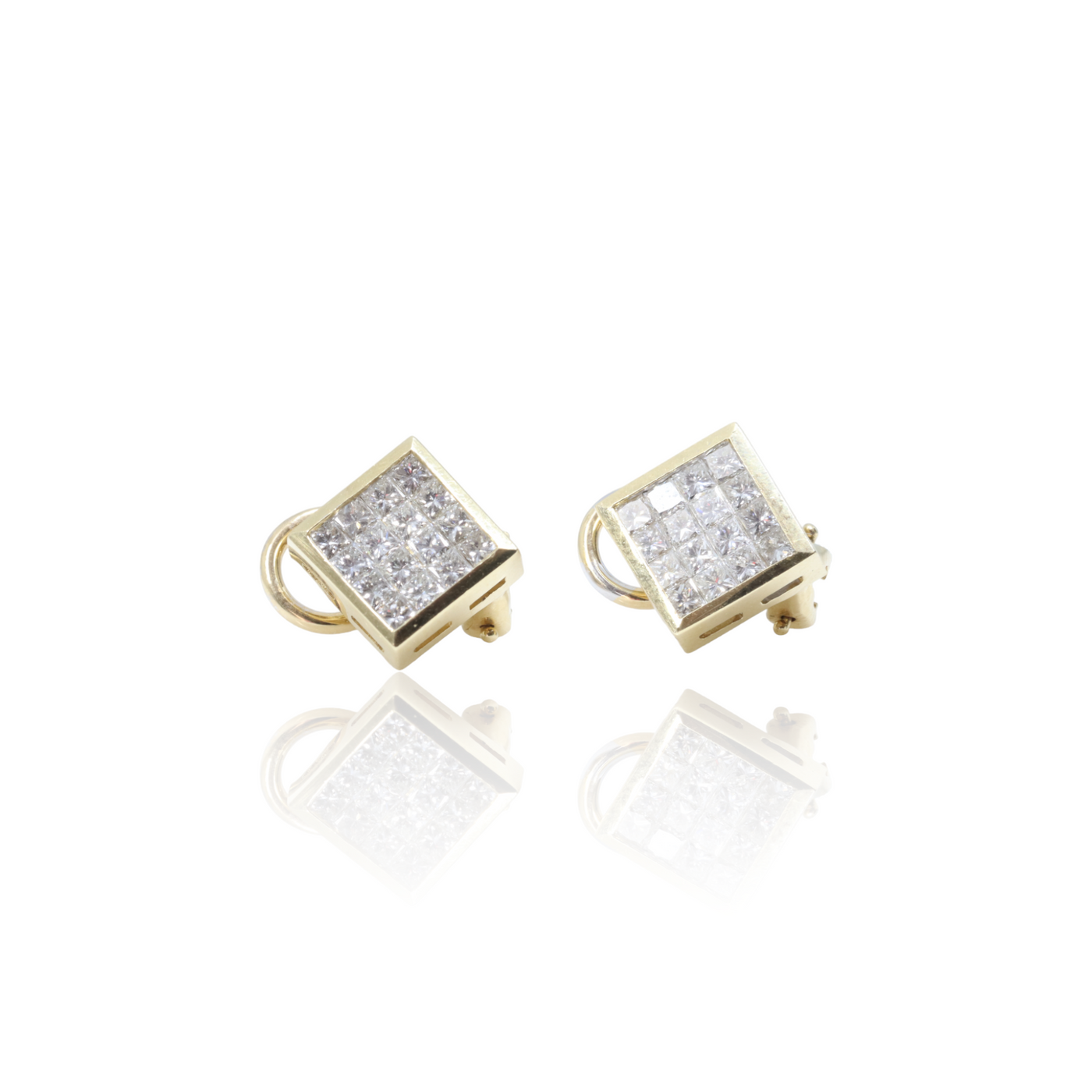 14ct Yellow Gold Diamond Earrings