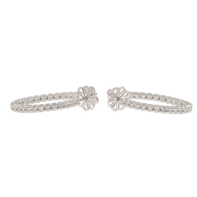 18ct White Gold Diamond Hoops