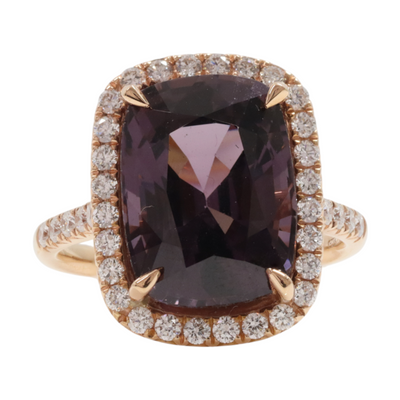 Burma (NO HEAT) Spinel and Diamond Ring