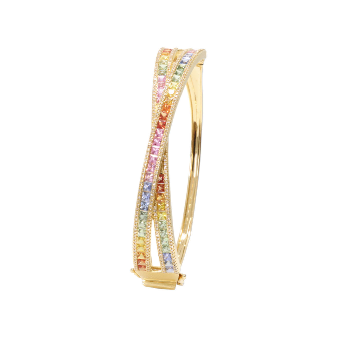 Fancy Sapphire and Diamond Bangle