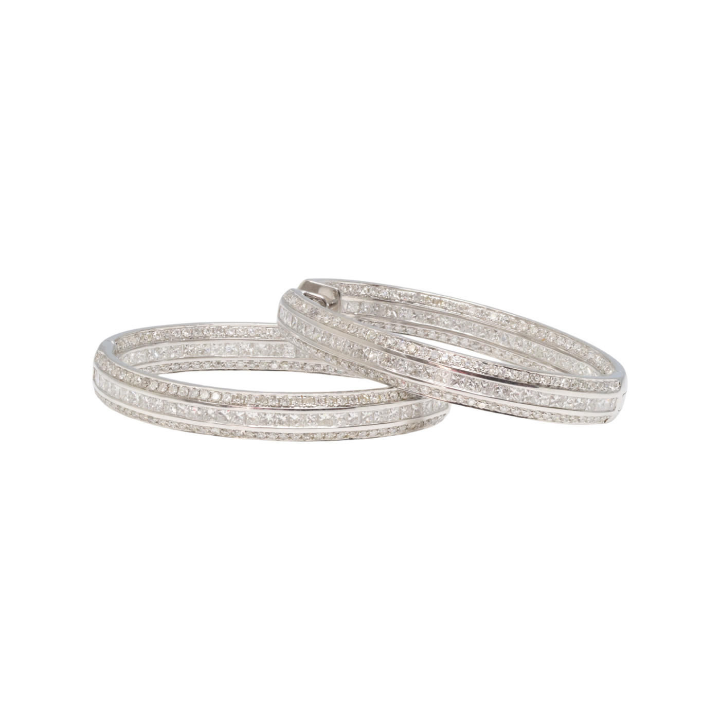 18ct White Gold Diamond Hoop Earrings