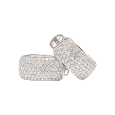 Platinum Diamond Dome Eternity Earrings