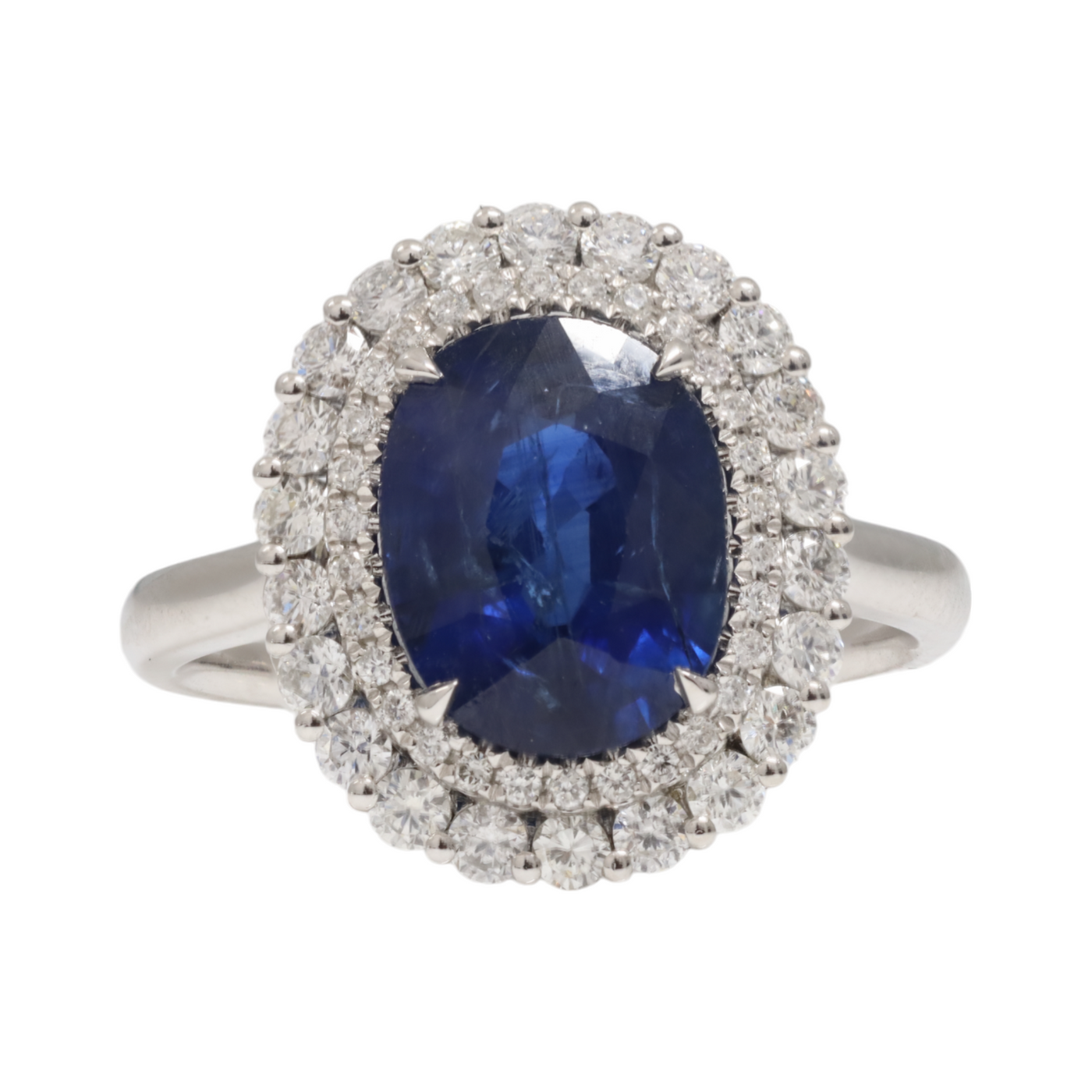 Ceylon Sapphire and Diamond ring in platinum