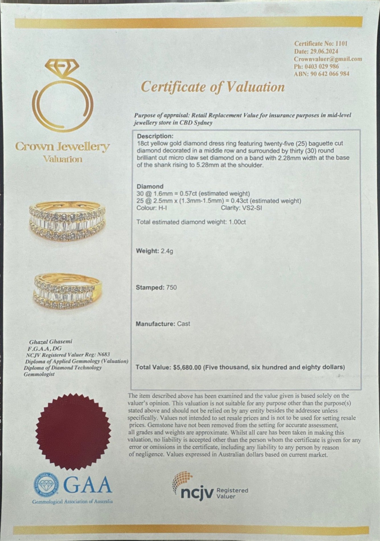 18ct YG Diamond Eternity