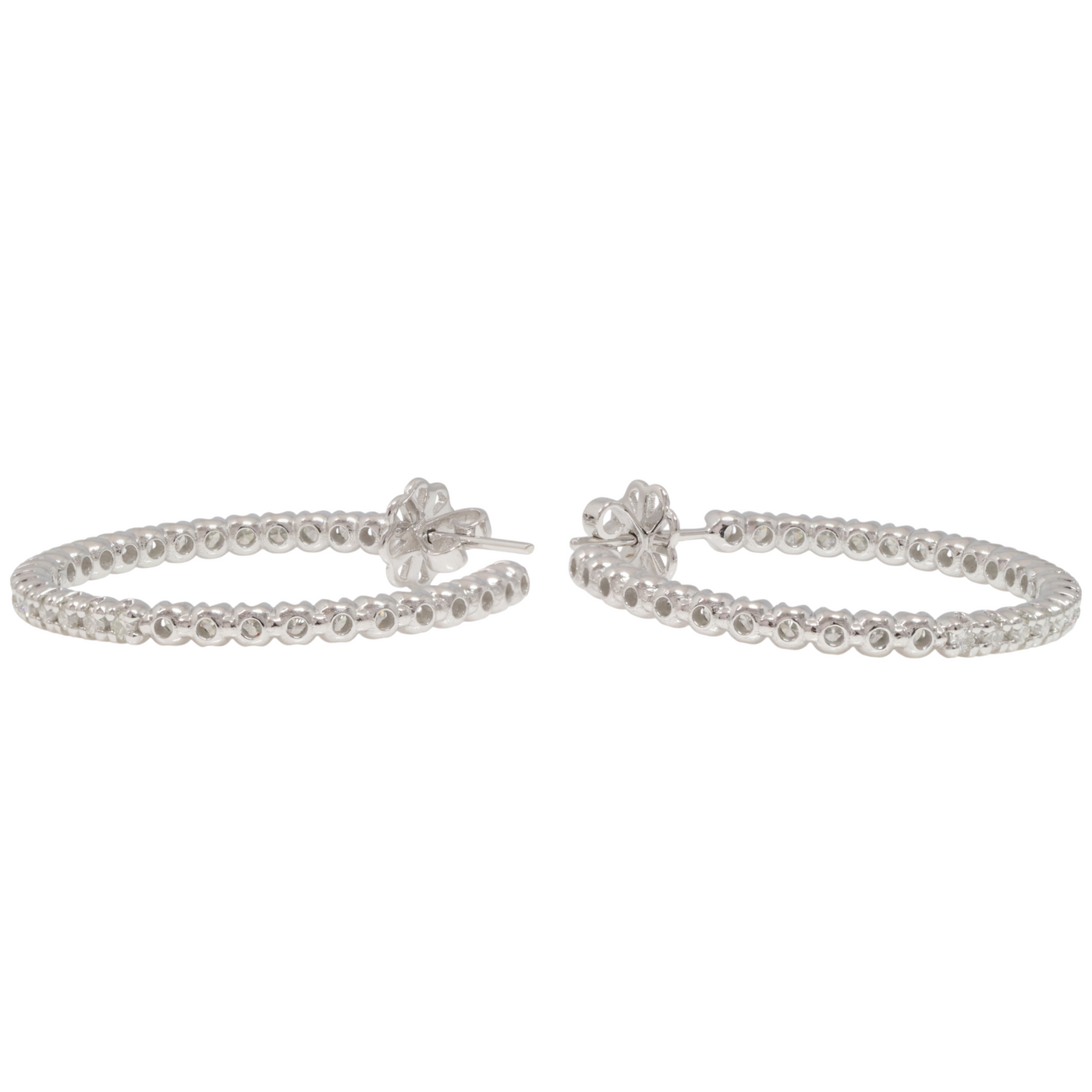 18ct White Gold Diamond Hoop Earrings