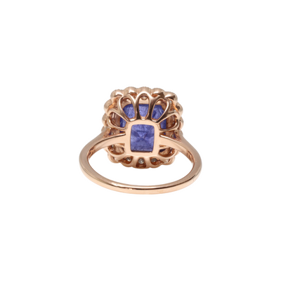 14ct Rose Gold Tanzanite and Diamond ring