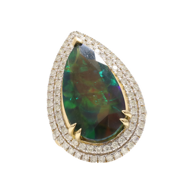 Ethiopian Opal and Diamonds in 18K Yellow Gold