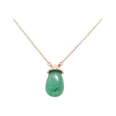 18ct Emerald and Diamond pendant and necklace