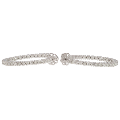 18ct White Gold Diamond Hoops