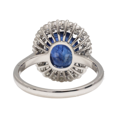 Ceylon Sapphire and Diamond ring in platinum