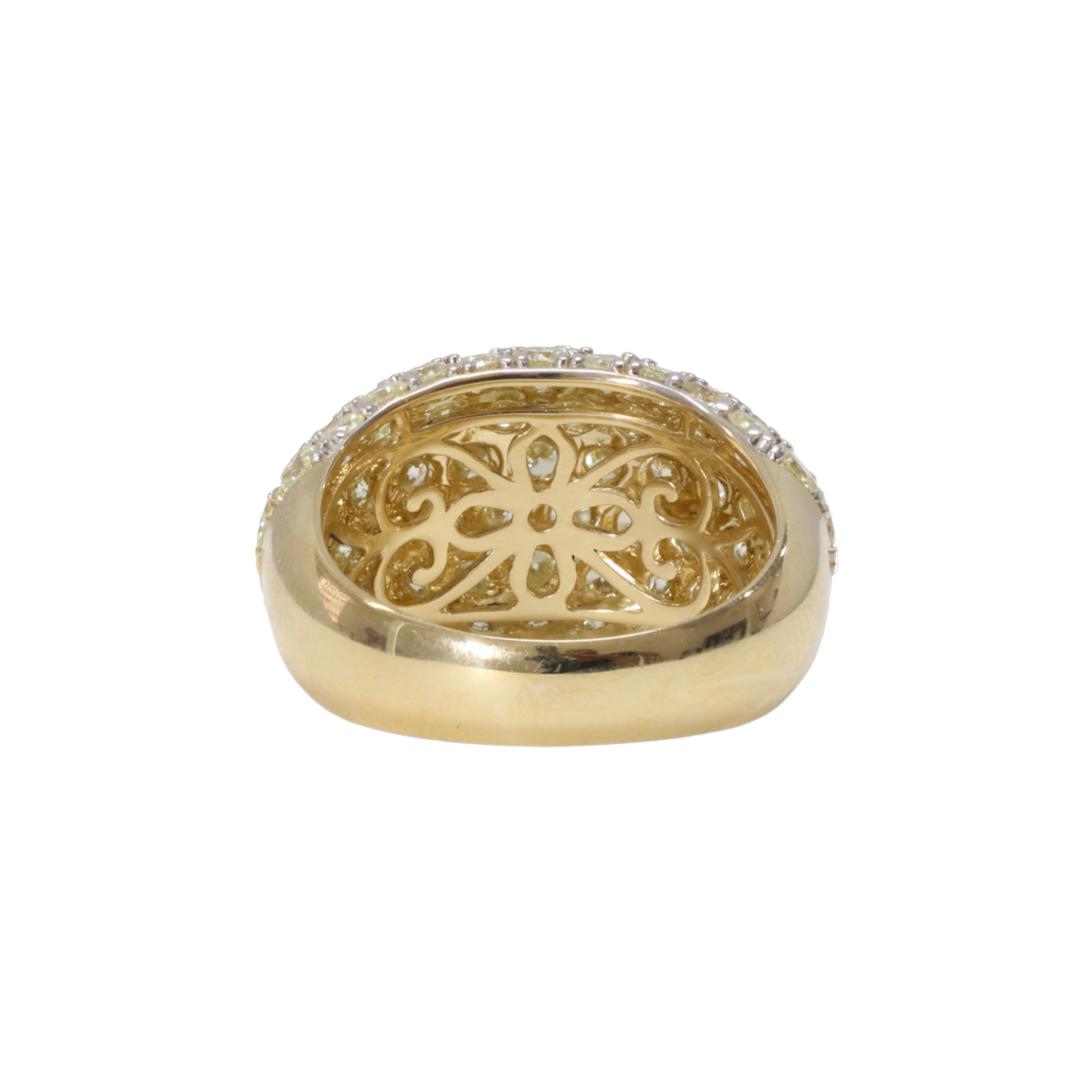 14ct YG Diamond Dome Ring