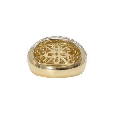 14ct YG Diamond Dome Ring