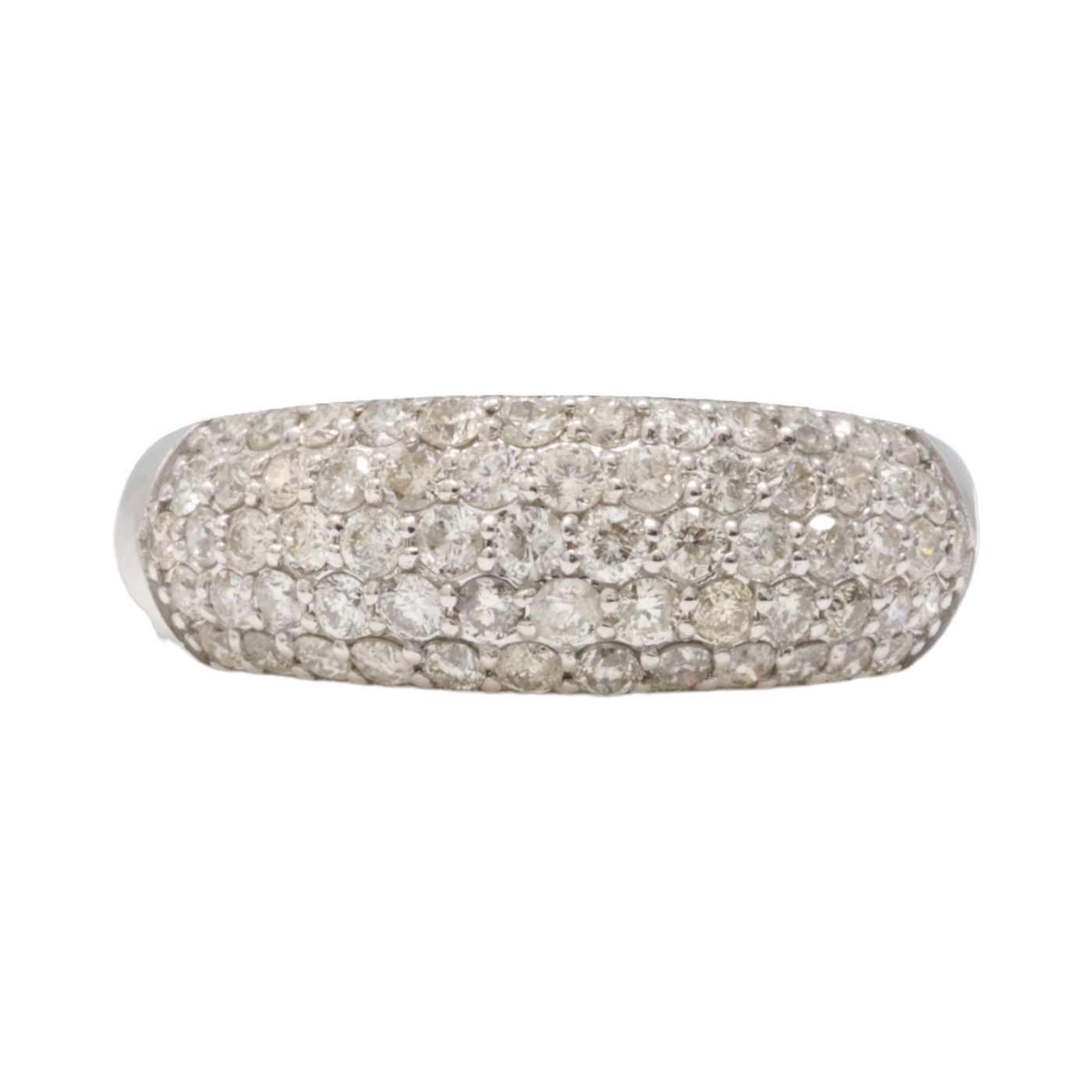 18ct White Gold Diamond Dome Ring