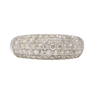 18ct White Gold Diamond Dome Ring