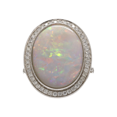 Ethiopean Opal and Diamond Ring