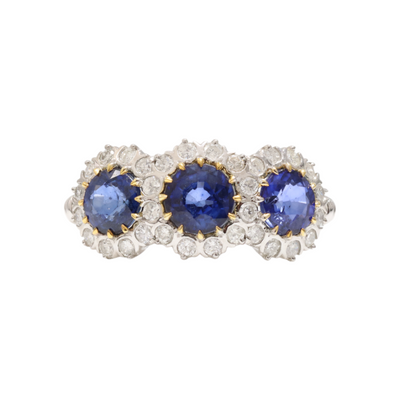 Platinum Trilogy Sapphire and Diamond Ring