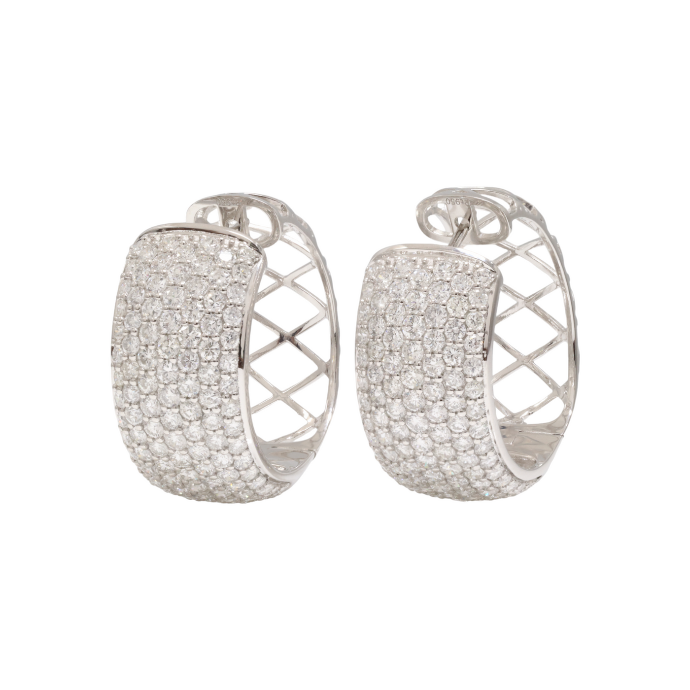 Platinum Diamond Dome Eternity Earrings