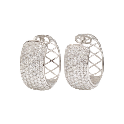 Platinum Diamond Dome Eternity Earrings
