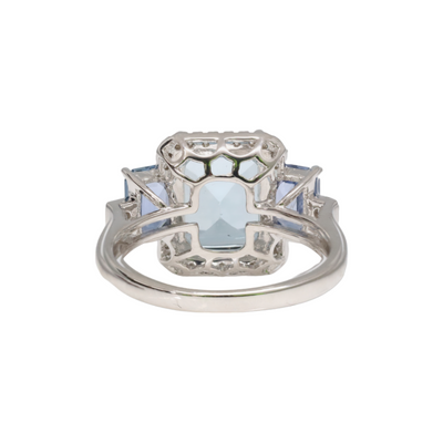 Aquamarine, Sapphires and Diamonds in 18CT WG