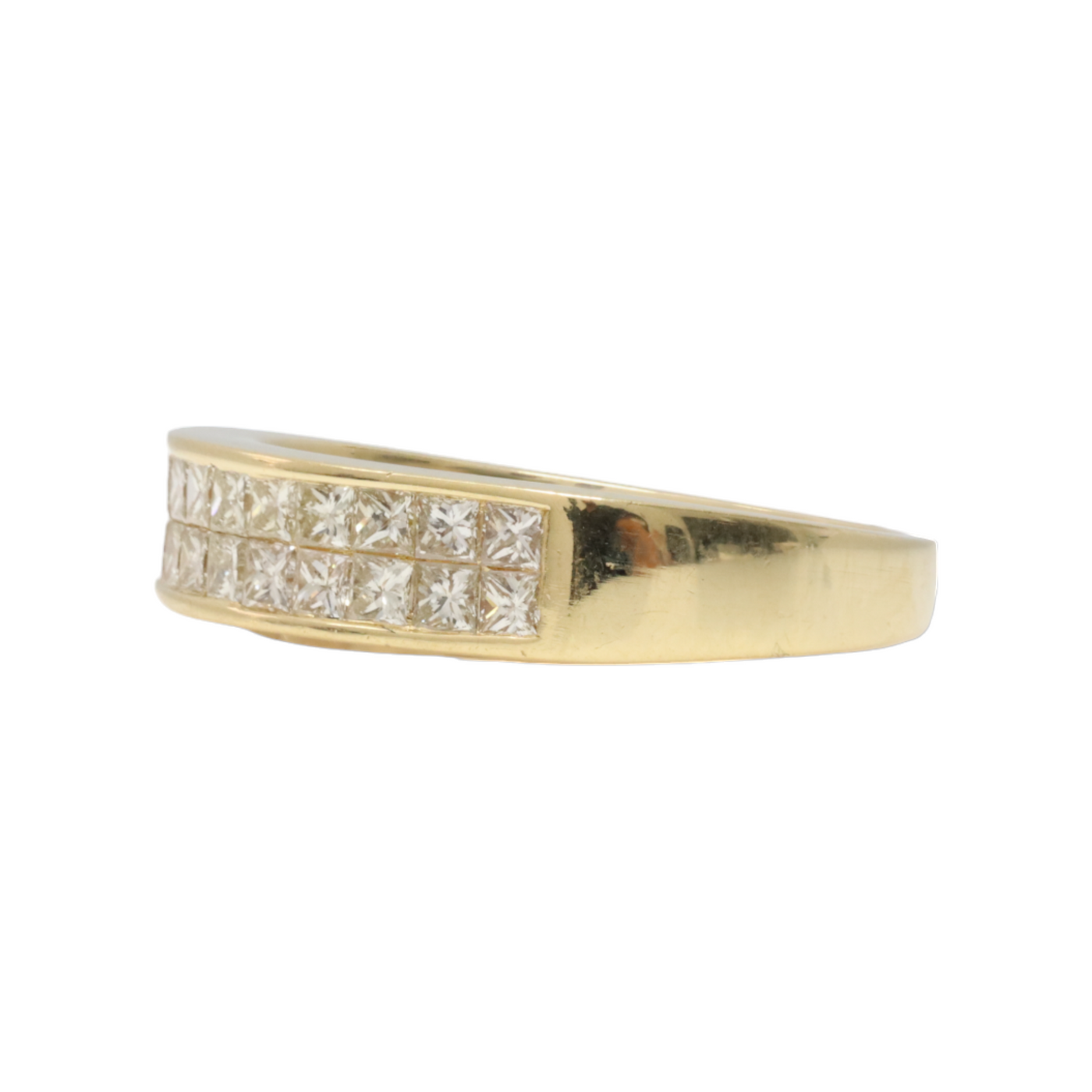 18ct Yellow Gold Princess cut diamond band
