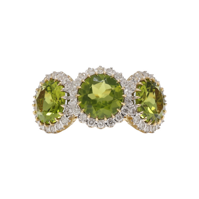 18ct Yellow Gold Trilogy Peridot Ring