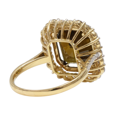 Chrysoberyl GIA certified and Diamond Ring in 18ct YG